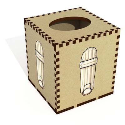 Azeeda Square 'Cricket Pads' Wooden Tissue Box Cover (TB00074565)