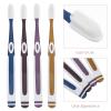 AMUSLESUR Ergonomic Silicone Toothbrush Heads for Adults Soft Nano Bristles 4Pcs Set with Comfortable Handle for Family and Travel view 3