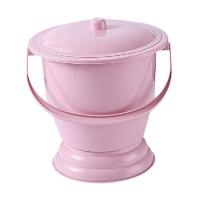 drburpily Handheld Chamber Pot with Secure Lid Designed for Maximum Comfort for Male and Female Users At Home and While Traveling Chamber Pot Urine Toilets Urine Bottle Container , Red , 23.7x23x19cm