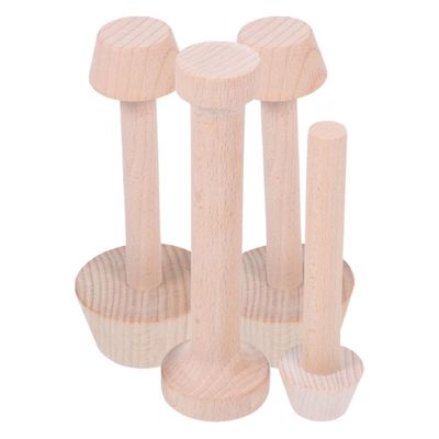 Cabilock 4pcs Wooden Tart Mold Set Egg Tart Mold Baking Tool Pastry Dough Pusher for Dessert Shaping Baking Kitchen Tool