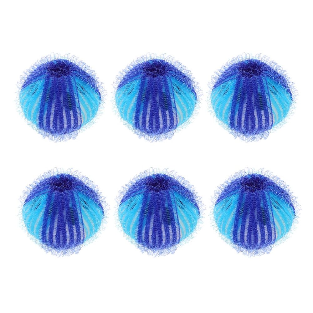 FreshCart Basics 6pcs Pet Fur Catcher Laundry Balls Hair Removal Power Cleaning Tool Nylon Polypropylene Washing Machine Lint Remover for Households Pets