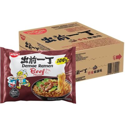 Nissin Demae Ramen Noodles Beef Flavour Pack 30 (100g Each) - Instant Nissin Noodles Authentic Asian Ramen