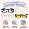 WaaRiuQ Blue Light Glasses, Set of 4 Protective Eyewear with Fashionable Frame Options, Digital Eye Protection for Screen Time, Computer Work and Smartphone Usage view 4