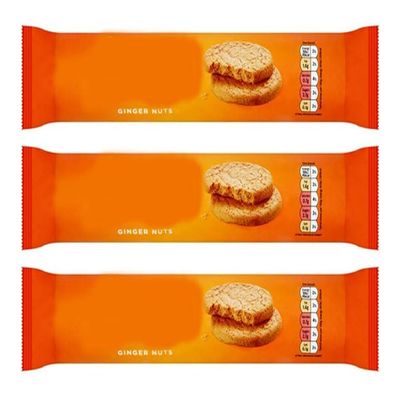 Ginger Nuts Biscuits, 300g, No Artificial Flavourings or Colours, Vegan,Pack Of 3