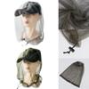 Auratrove Mesh Head Net for Outdoor Protection, Anti-Bug for Camping Hiking Fishing, Black Fine Nylon Netting with Elastic for toggle view 1