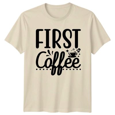 First Coffee Mens T-Shirt Coffee Gift for Him XL