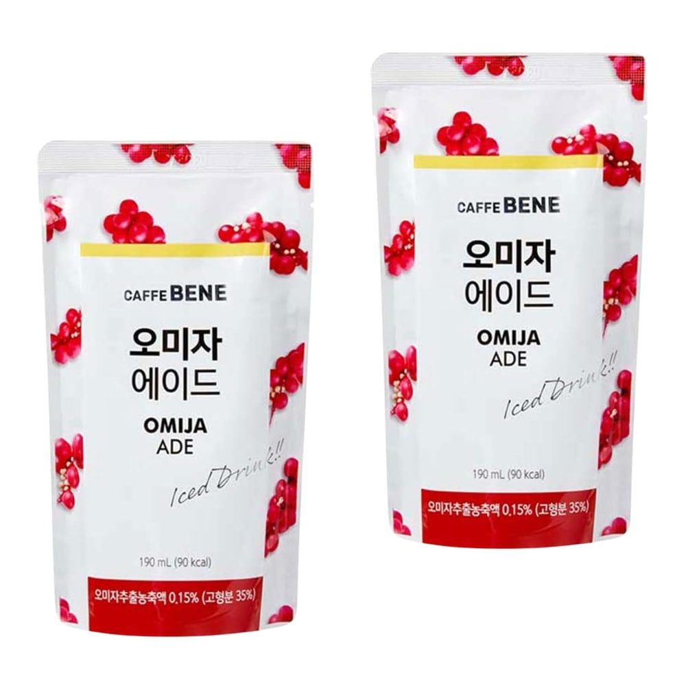 Iced Fruity Drink Pouch Bundle Pack Refreshing Beverages 190ml, 2-Pack | 6 Flavours Variety Set (Blue Lemon, Pineapple, Green Grape, Peach, OmijaHoney Grape Fruit) (Omija Ade)