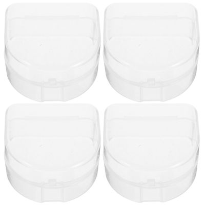 HINTRMENT 4pcs Braces Box Dentures Storage Cases Teeth Organizer for Travel Dentures Cases Bath Box