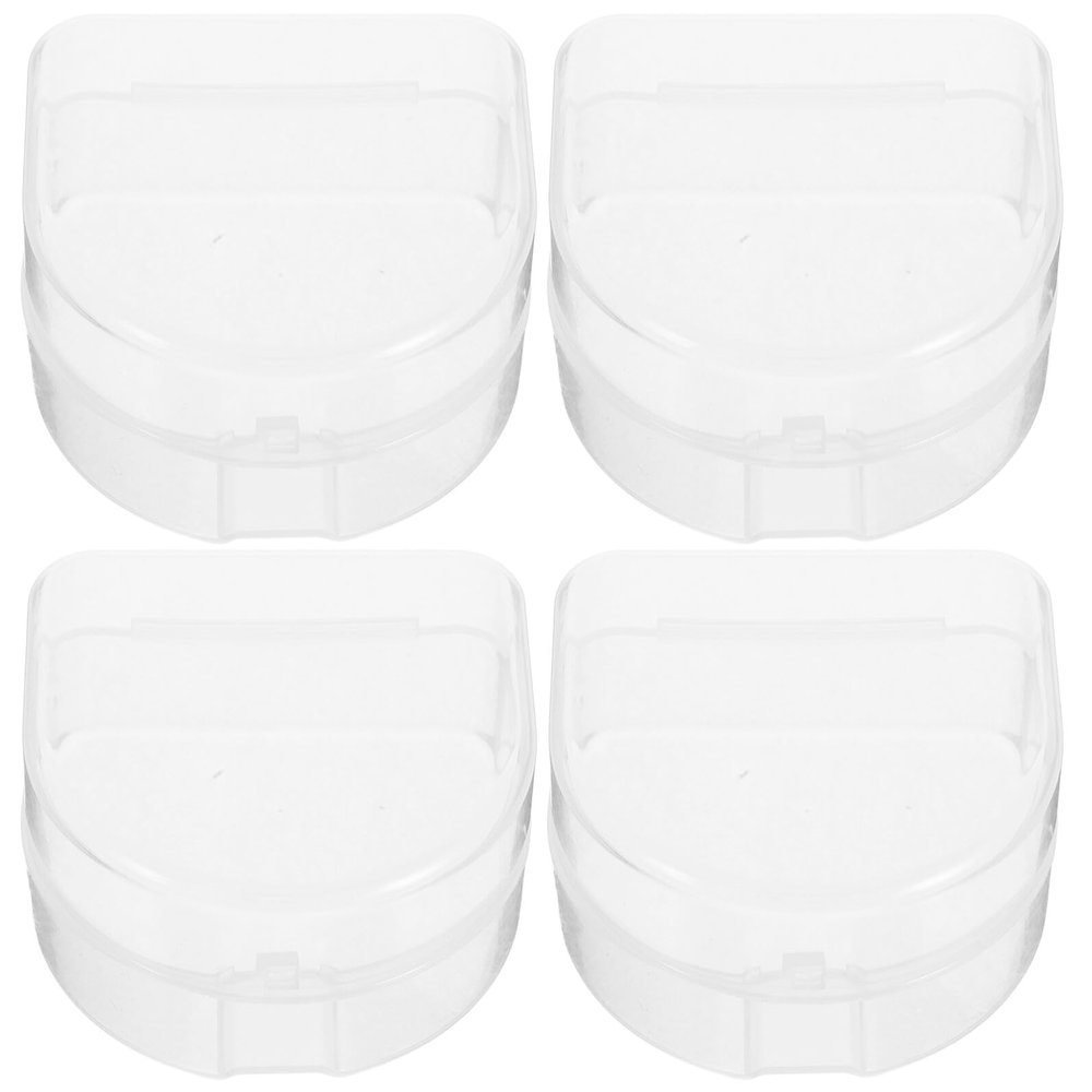 HINTRMENT 4pcs Braces Box Dentures Storage Cases Teeth Organizer for Travel Dentures Cases Bath Box