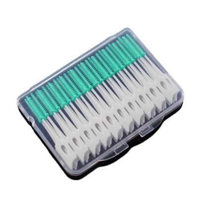 Interdental Brush 40/120pcs Interdental Brush Silicone Clean Tooth Crevices Toothpicks Dental(Green 40Pcs)