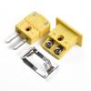 Lecreatekit K Type Thermocouple Miniature Socket and Panel Mount Connector, Yellow Nylon Shell with Alloy Pins for Temperature Measurement, 2.5 x 2.2cm view 2