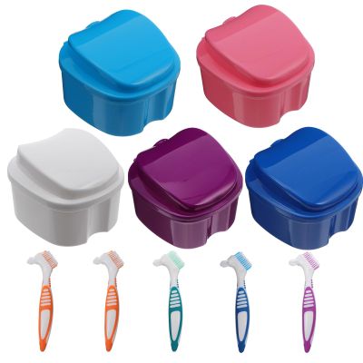HOOTNEE 10pcs Denture Retainer Cases Storage Containers Pp Material Ultra-Smooth Finish Convenient for Carrying Prevents Accidental Handling Damages Suitable for Sports Mouth Random Color