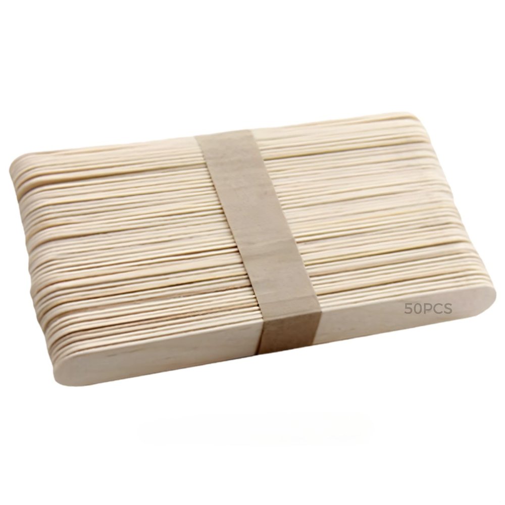 Tressify 50Pcs Sicle Sticks Wooden Ice Sticks, DIY for Crafts & Ice Cream