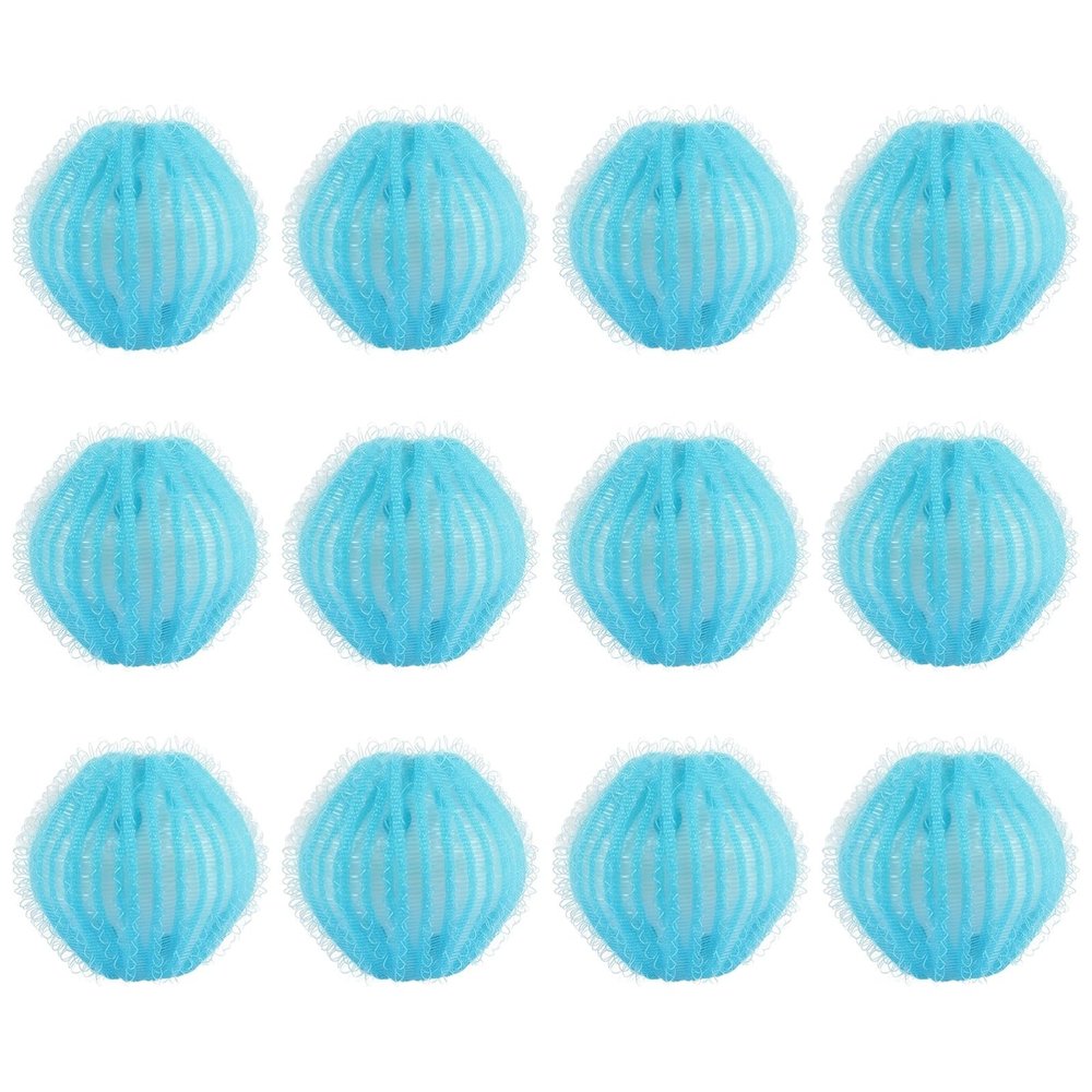 Kronabelle Pet Hair Remover Laundry Balls 12 Pcs, 3.5 Cm Hair Catcher for Washing Machine, Anti-Winding, Sea Blue