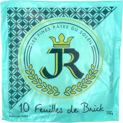 JR Feuilles de Brick Pastry Sheets 170g (10 Sheets) Pack of 5 French Pastry for Savory and Sweet Dishes
