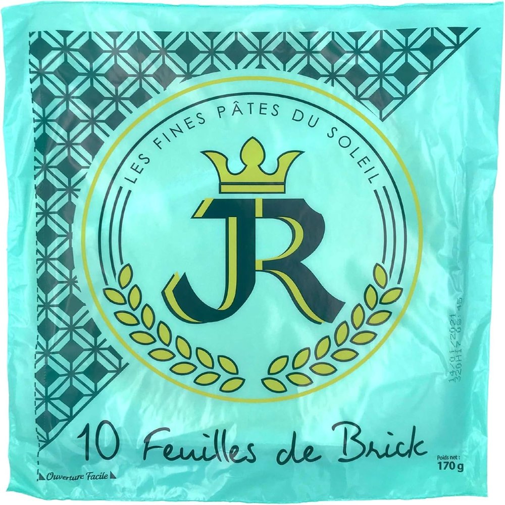 JR Feuilles de Brick Pastry Sheets 170g (10 Sheets) Pack of 5 French Pastry for Savory and Sweet Dishes