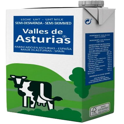 UHT Semi-Skimmed Milk, Liquid, 1L Cartons, Pack of 6, Made in Spain