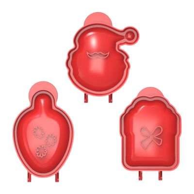 Obotsnoi Pack of 3 Holiday Dessert Maker Christmas Santa Shape ABS Baking Mold Dough Presser Pocket Pie for Home Cooking Santa Cookie