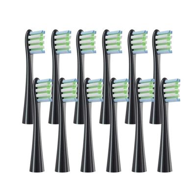 12PCS Replacement Brush Heads,Compatible for Oclean X PRO/ Z1/ F1/ One/Air 2 /SE(12pcs Black)