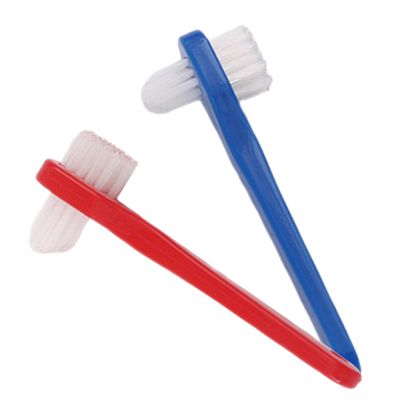ABOOFAN Adult Oral Cleaner Double-Head Toothbrush 2Pcs Supplementary Bristles for Sensitive Gums and False Teeth