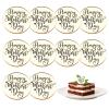 10 Pcs Happy Mother's Day Cupcake Toppers, Gold Round Acrylic Mothers Day Cake Toppers, Holiday Cake with Love Hearts for Best Mom Party Baking Dessert Mother's Day Decorations DIY Craft view 1