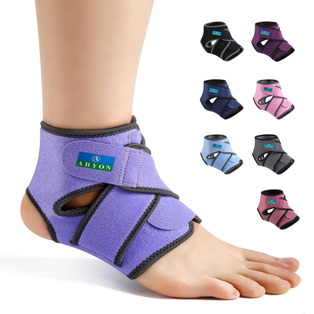 ABYON Ankle Support for Men&Women,Breathable Neoprene Ankle Brace with Adjustable Figure-8 Straps,Ankle Wrap Compression Sleeve for Plantar Fasciitis Relief,Arthritis,Tendonitis,Ankle Sprain