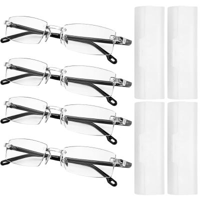 4PCS Auto Focus Glasses, Self Adjusting Reading Glasses With Blue Light Protection, Smart Zoom Technology For Digital Device Users, Four-Piece Set With Protective Cases For Multiple Environments