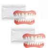2 Pcs Snap On Veneers Teeth Kit,Silicone Dentures with Gelatin,Instant Natural-Looking Smile,Fit Over Existing Teeth for Men,Women view 1