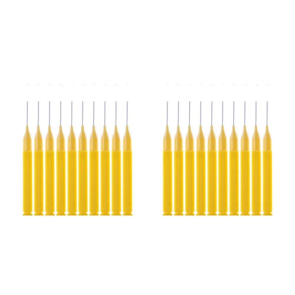 Interdental Brush 8-40PCS Interdental Brushes Dental Floss Toothpick Braces Brush Tooth Cleaning Tool for Cleaning(Yellow 16PCS)