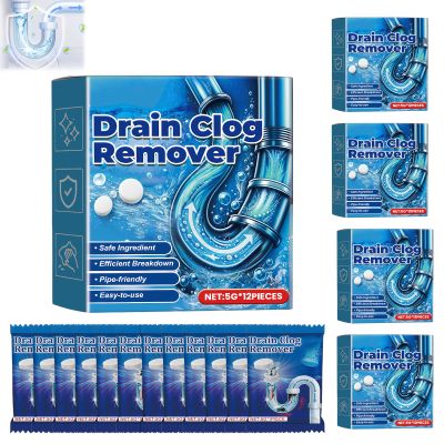 60 Pcs Drain Smell Eliminator Tablets,Drain Cleaner for Bad Smells,Drains Odour Remover for Sewer, Clears Blockages and Relieve Slow Drainage, for Kitchen and Bathroom.