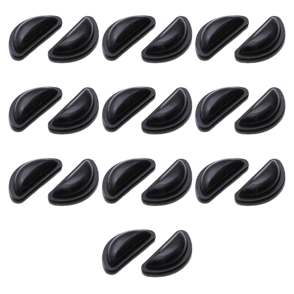 10 Pair Glasses Nose Pads, Self-Adhesive Anti-Slip Nose Grips for Spectacles, Black Soft Stick-on Nose Pads for Eyeglasses & Sunglasses, Glasses Accessories for Women and Men