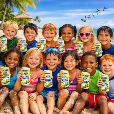 Sun 100% Coconut Water 330ml Pure Natural Coconut Water Drink, Electrolyte Hydration, No Added Sugar, Refreshing Tropical Beverage - Trpl (Pack of 12 330ml Coconut Water Cans)