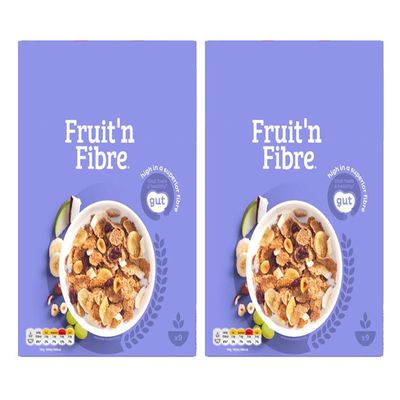 Fruit'n Fibre Breakfast Cereal, High in Superior Fibre, No Artificial Colours or Flavours, Vegetarian, 375g,Pack Of 2
