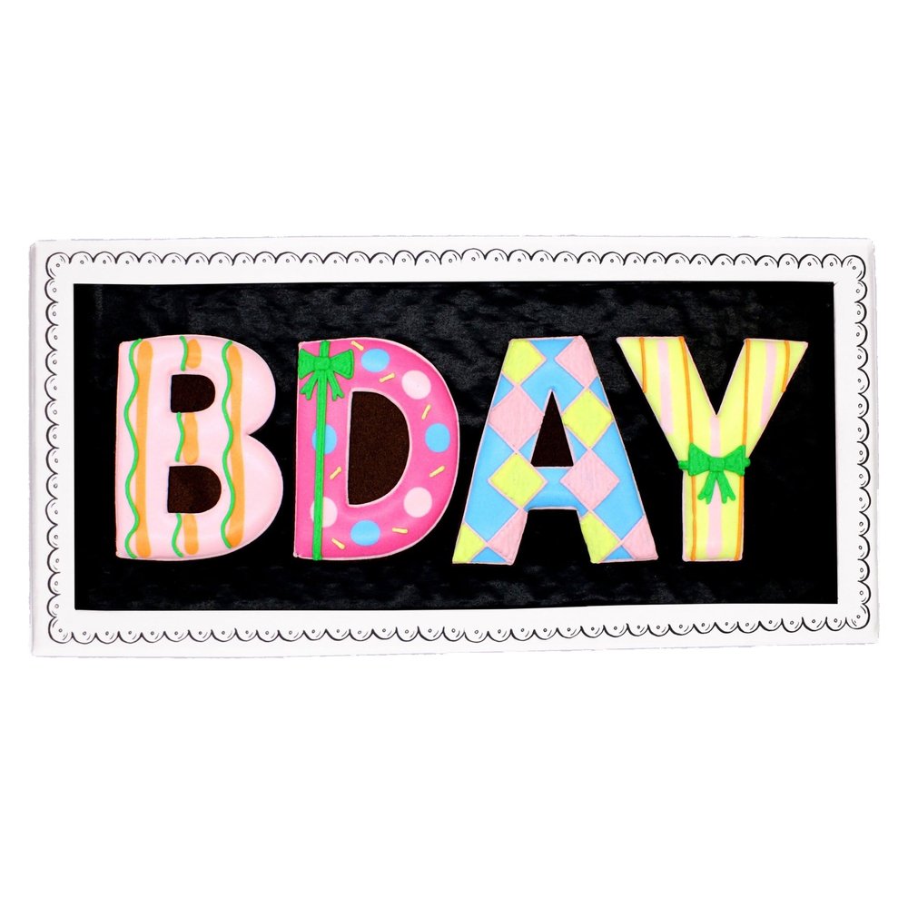 Biscuiteers Birthday Letterbox Biscuits