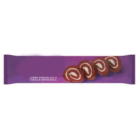 Jumbo Chocolate & Vanilla Swiss Roll, No Artificial Flavours or Colours, Suitable for Vegetarians, 396g
