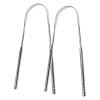 2Pcs Tongue Scraper Set Stainless Steel Surface Portable Cleaner view 1