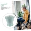 Angoily Plastic Spittoon Bedpan Easy to Clean Lightweight Round Flat Base with Lid Portable Bedroom Chamber Pot for Grandparents Pregnant Women Home Use view 3