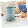 Angoily Plastic Spittoon Bedpan Easy to Clean Lightweight Round Flat Base with Lid Portable Bedroom Chamber Pot for Grandparents Pregnant Women Home Use view 4