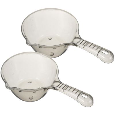 CALLARON 2pcs Plastic Water Ladle Scoop Thickened Long Handle Comfortable Grip Integral Molding Sturdy Water Scoop for Saunas and Housewarming