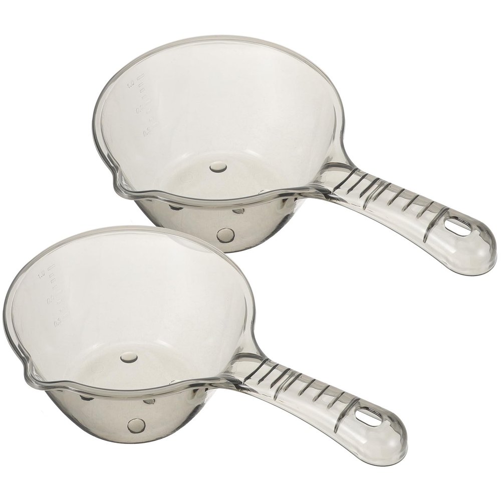 CALLARON 2pcs Plastic Water Ladle Scoop Thickened Long Handle Comfortable Grip Integral Molding Sturdy Water Scoop for Saunas and Housewarming