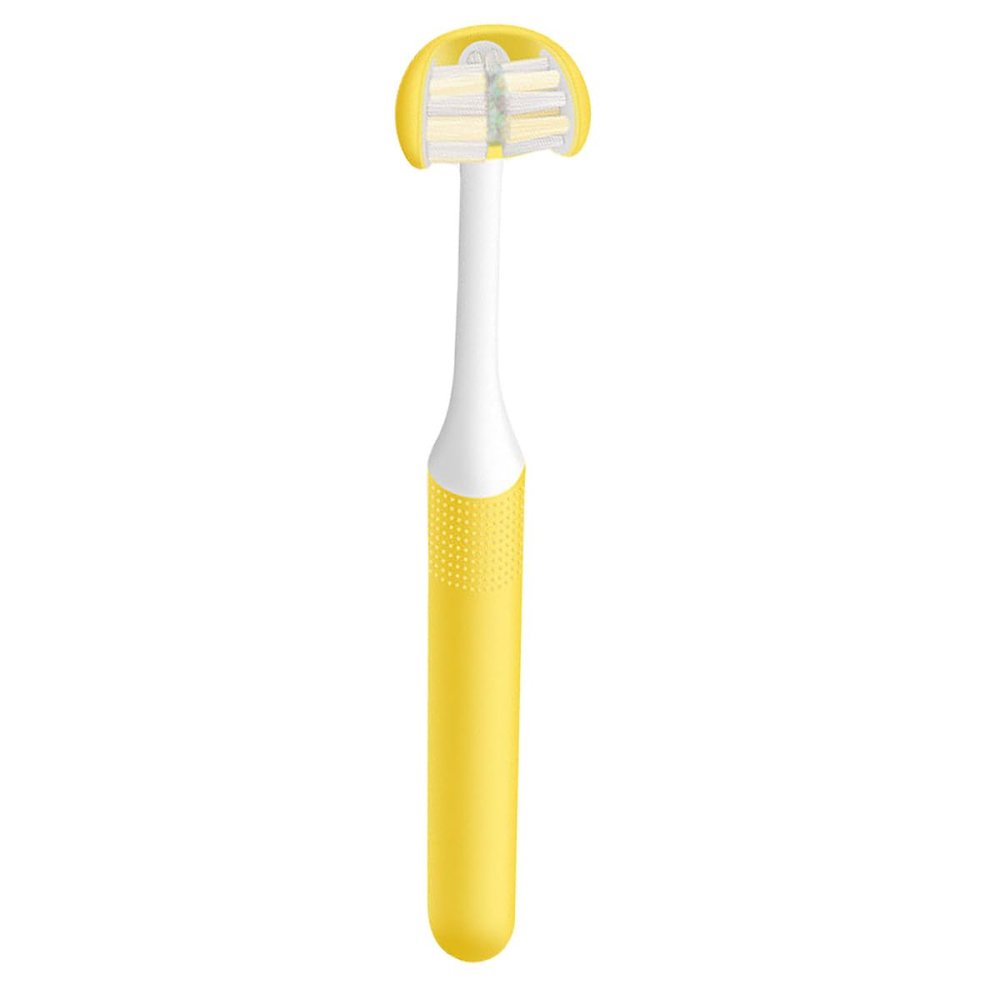 Abaodam Manual 3-Sided Toothbrush for Adults with Design and Comfortable Grip for Effective Teeth Cleaning and Oral Care