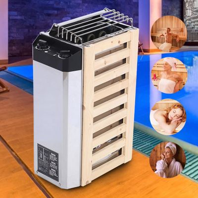 Electric Sauna Heater for Dry Steam Bath, Timer-Controlled Heating Tool for Sauna Room, 0-180 Min Timer, Suitable for 2-4m Spaces