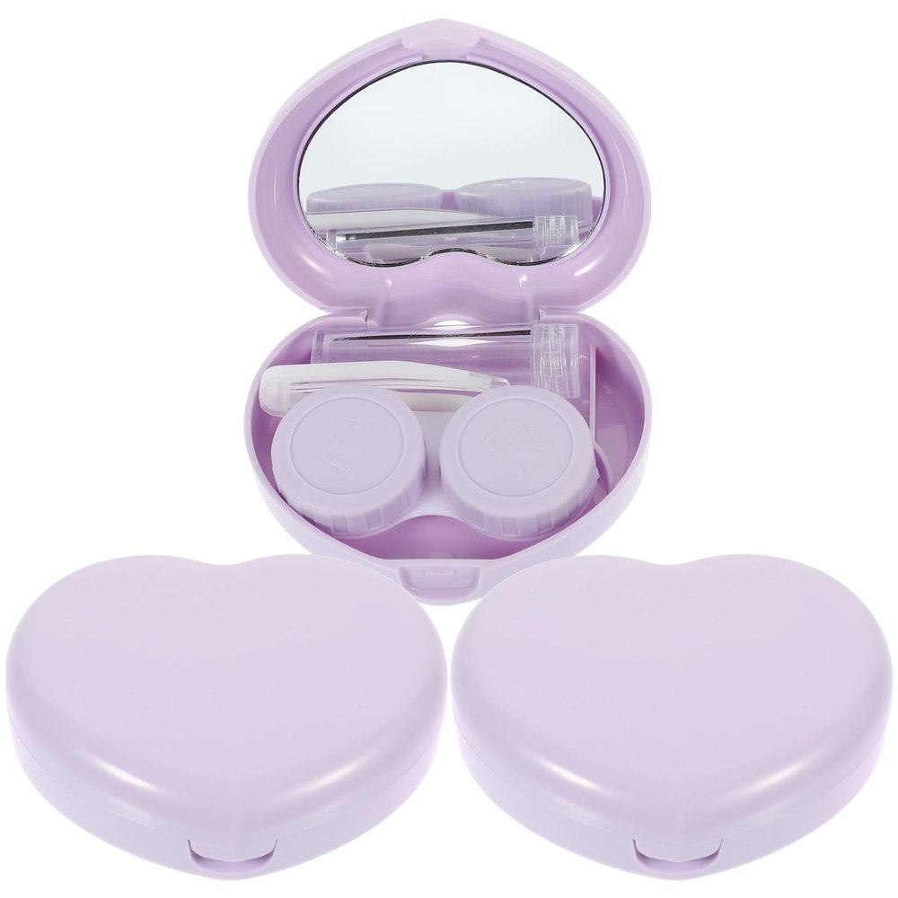 Angoily 3 Sets Portable Lens Case Contacts Lens Case Box with Mirror Lightweight Pp Material Compact Design Suitable for Outdoor Use Can Be Put in Bag Or Suitcase for Family and Friends