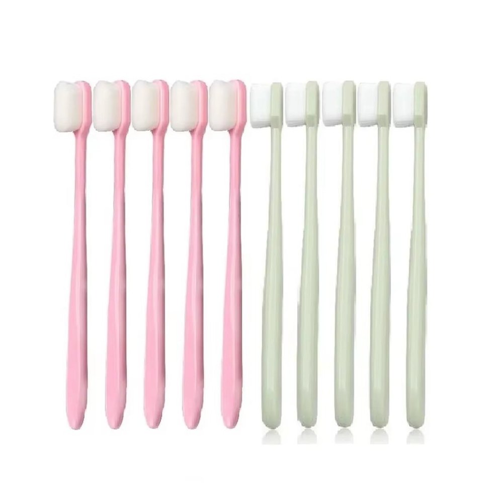 5/10pcs Soft Toothbrush Million Nano Bristle Adult Tooth Brush Teeth Deep Cleaning Portable Travel Oral Care(Blue)