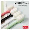 5/10pcs Soft Toothbrush Million Nano Bristle Adult Tooth Brush Teeth Deep Cleaning Portable Travel Oral Care(Blue) view 3