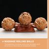 Angoily 2pcs Wood Handballs Massage Ball Hand Rolling Balls Premium Wood Material Shape Decoration Massage Fingers Home Decoration for Elders Family view 4