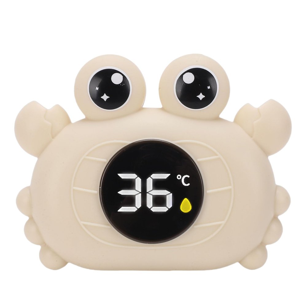 Fdit IP67 Baby Bath Thermometer, Cute Floating Digital Thermometer with Color Alerts Infant Bath Temperature with Auto On Off (Beige)