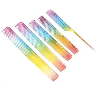 5pcs Professional Hair Cutting Combs, Barber Hairdressing Styling Combs with Round Even Teeth and Distributing Tooth, Double - Sided Design for Salon and Home Use