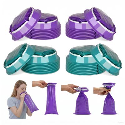 20PCS Vomit Bags, Disposable Portable Car Sickness Bags, Large Capacity Hospital-Grade Emesis Bags for Motion Sickness, Morning Sickness & Travel