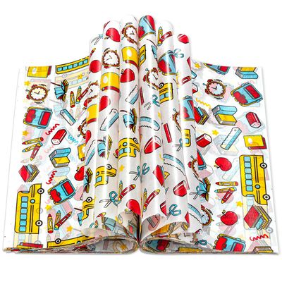 200 Pcs Back to School Wax Paper for Food, Wax Paper Sheets Deli Paper Sandwich Wrap Candy Wraps, Waterproof Oil-proof Picnic Basket Liners with Stationery Pattern for Kitchen Handmade Food
